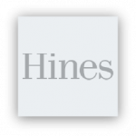 Black and white version of the Hines logo to represent the continued partnership with TEAL's central plant system
